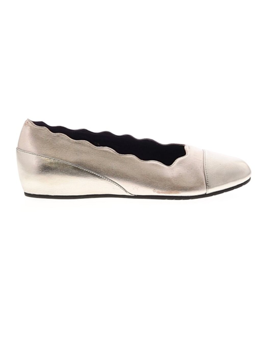 Vaneli Picot Metallic Wedge Ballet Flat - Size 9-1/2